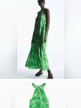 COS Green Floral Midi Dress
